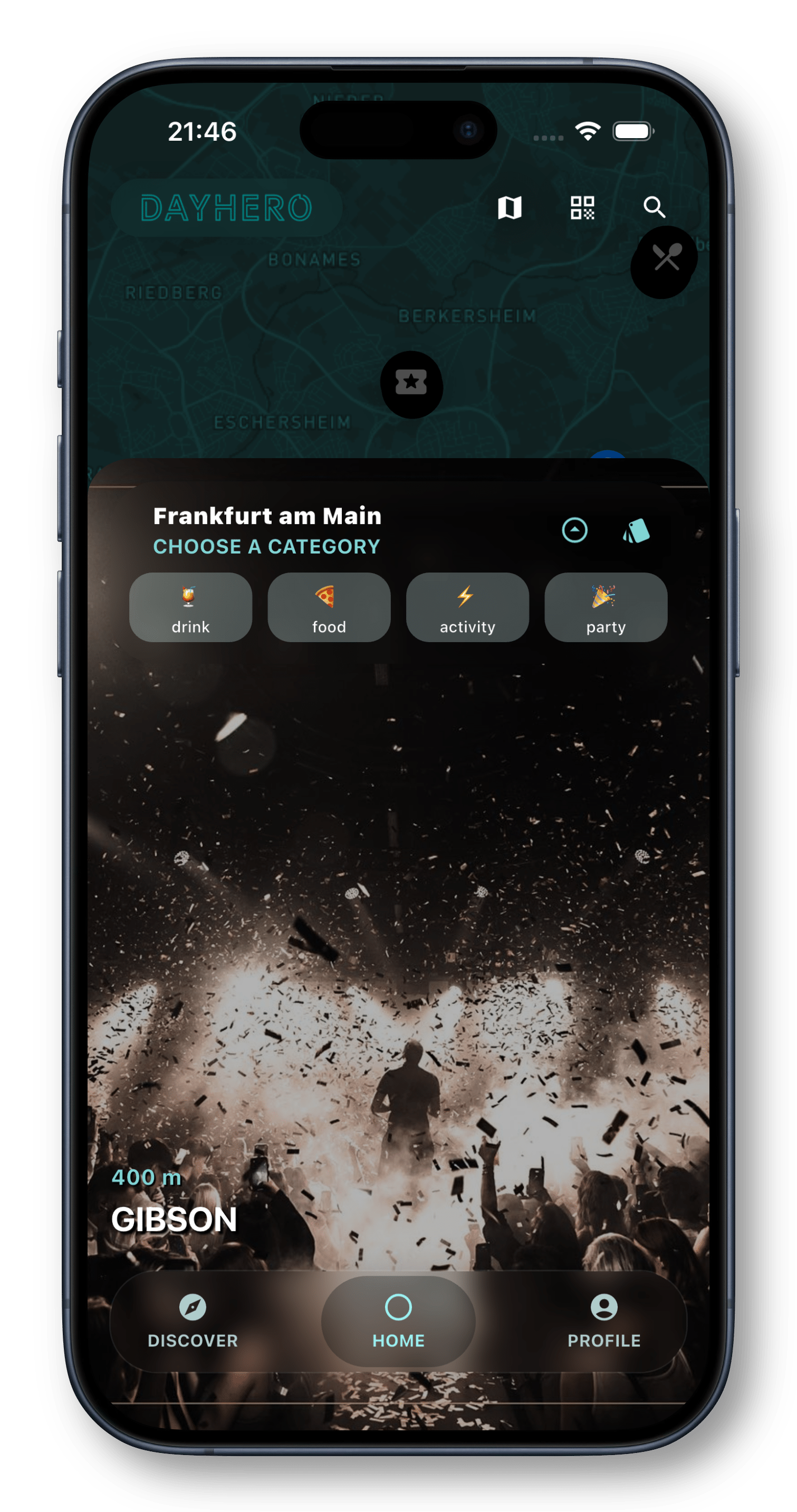 dayhero app home phone mockup