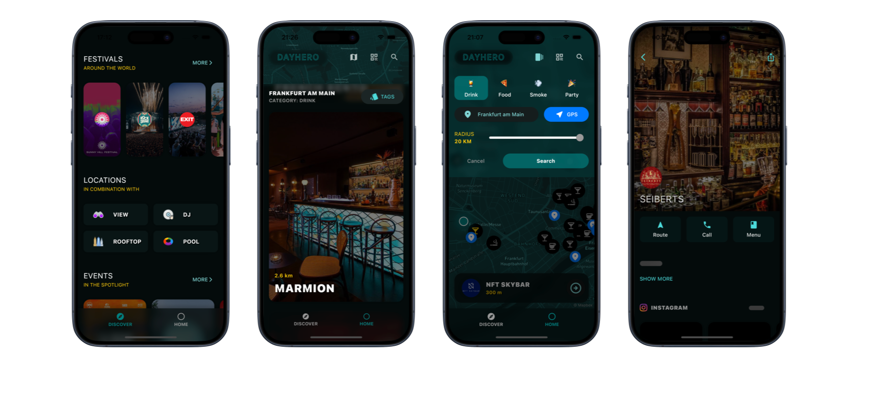 dayhero app phone mockups